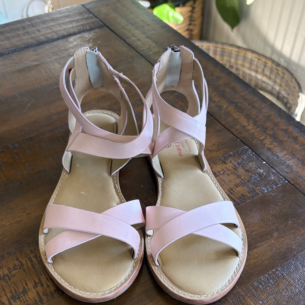 Women's Blush Pink Strappy Ankle Sandals
